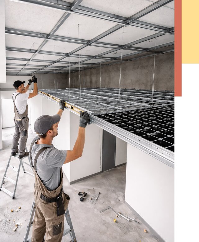 Монтаж потолка грильято в Гуково от 462 руб./м² — быстрая сборка под ключ | ОТДЕЛОЧНИК-Гкв