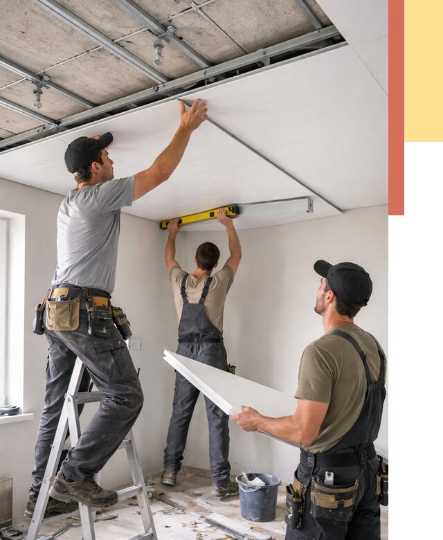 Монтаж потолка из ПВХ панелей в Гуково от 3593 руб./м2 — быстро и недорого | ОТДЕЛОЧНИК-Гкв