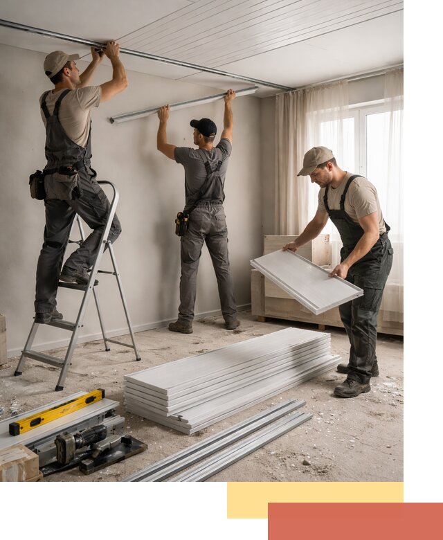 Монтаж потолка из ПВХ панелей в Гуково оперативно и качественно