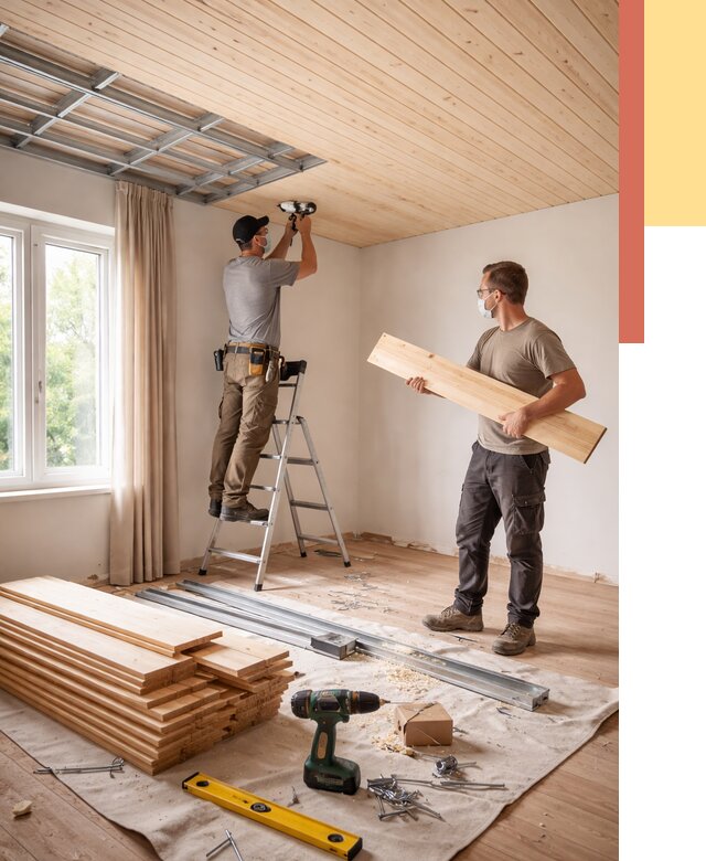 Монтаж потолка из вагонки в Гуково от 6673 руб. | Быстро и недорого — ОТДЕЛОЧНИК-Гкв