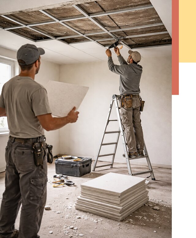 Замена плит подвесного потолка в Гуково от 1797 руб. быстро и недорого | ОТДЕЛОЧНИК-Гкв