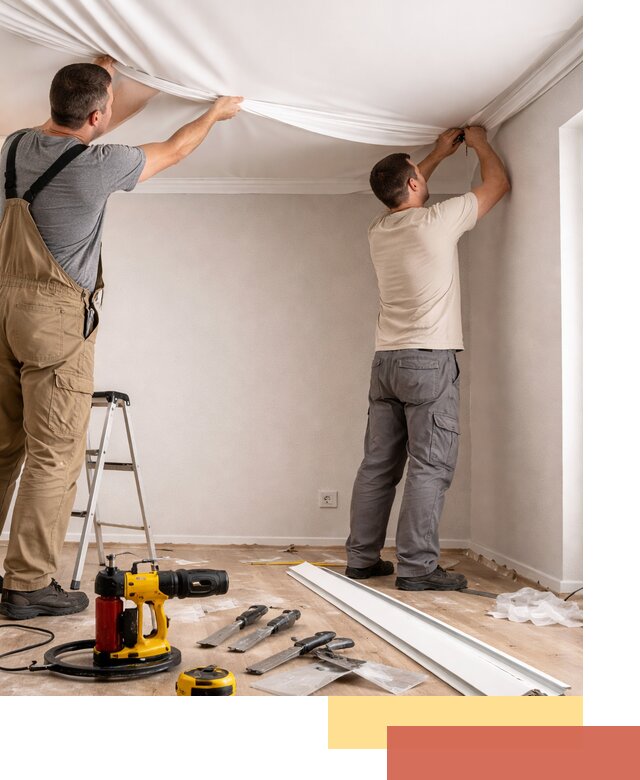 Монтаж ПВХ натяжного потолка в Гуково качественно и быстро