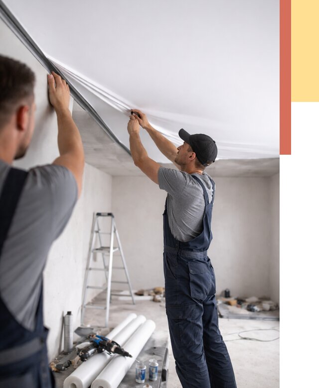 Монтаж матового натяжного потолка в Гуково от 4620 руб./м² — быстро и недорого | ОТДЕЛОЧНИК-Гкв