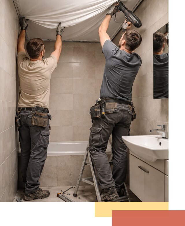 Монтаж натяжного потолка в ванной в Гуково быстро и качественно