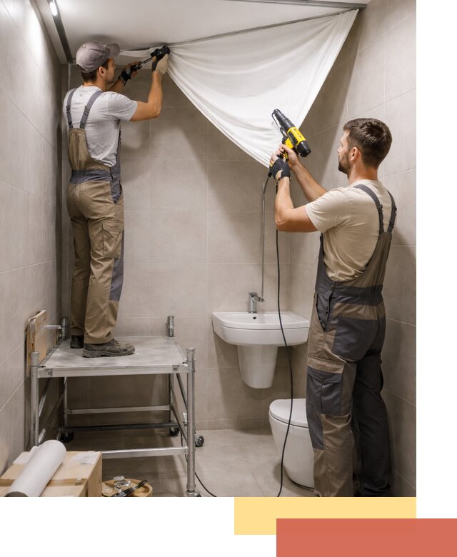 Монтаж натяжного потолка в санузле в Гуково