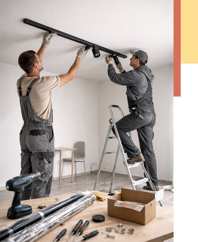 Установка трековых светильников в натяжной потолок в Гуково от 4312 руб. | ОТДЕЛОЧНИК-Гкв