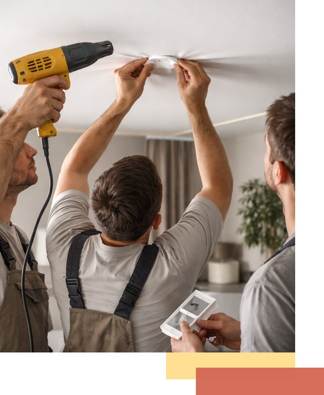 Ремонт прокола полотна натяжного потолка в Гуково