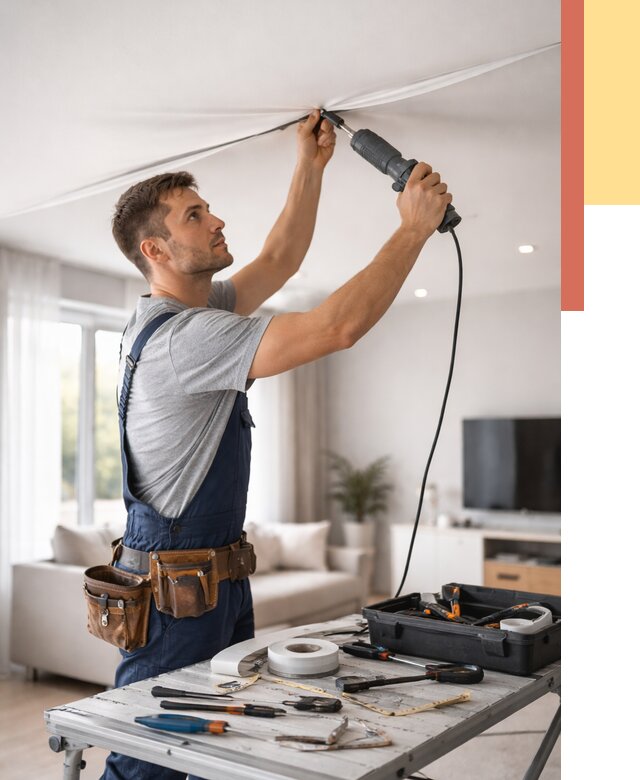 Ремонт натяжных потолков в Гуково от 9753 руб. под ключ — ОТДЕЛОЧНИК-Гкв