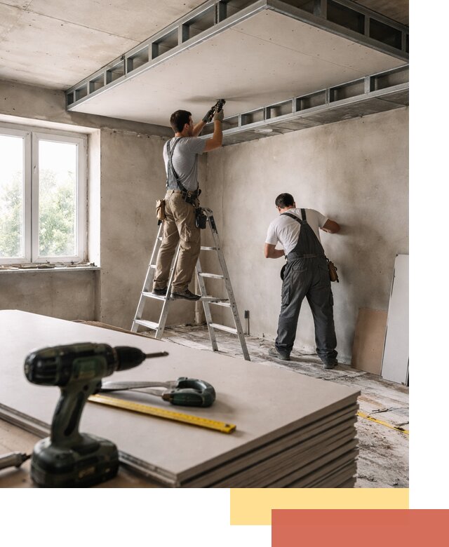 Двухуровневый потолок из гипсокартона в Гуково