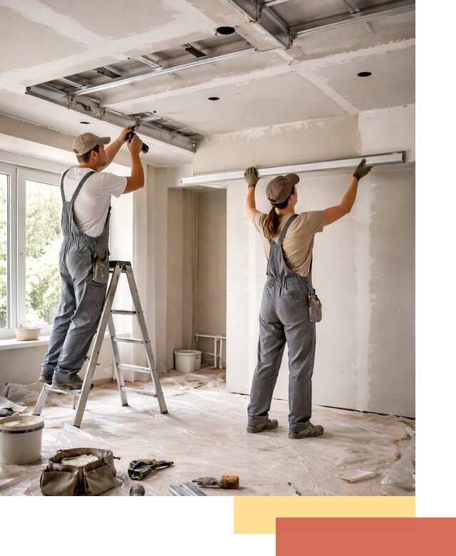 Монтаж многоуровневого потолка из гипсокартона в Гуково