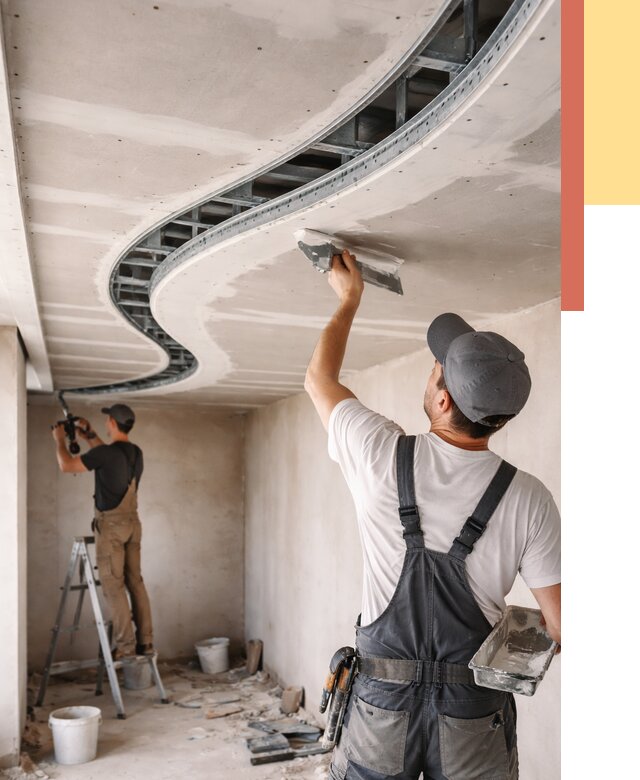 Криволинейный потолок из гипсокартона в Гуково от 2156 руб./м2 | ОТДЕЛОЧНИК-Гкв