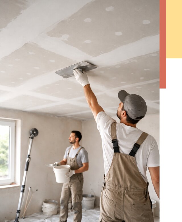 Шпаклевка потолка из гипсокартона в Гуково от 3285 руб./м2 — услуги под ключ | ОТДЕЛОЧНИК-Гкв