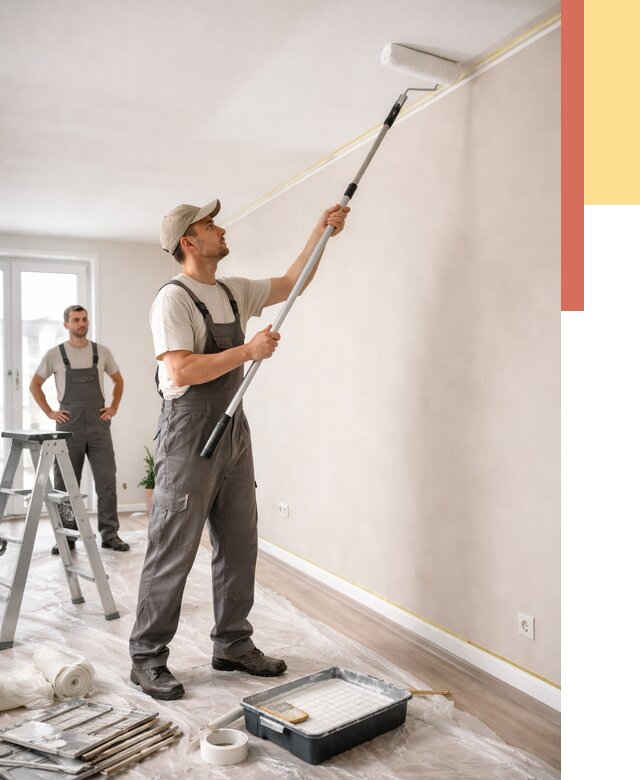 Покраска потолка из гипсокартона в Гуково от 4620 руб./м2 — услуги под ключ | ОТДЕЛОЧНИК-Гкв