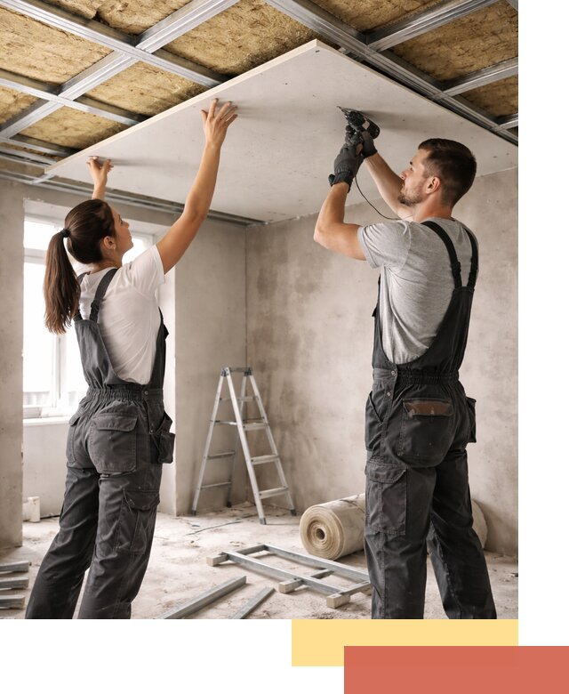 Звукоизоляция потолка из ГКЛ в Гуково профессионально и надежно