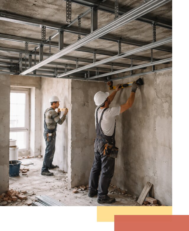 Монтаж каркаса потолка из профильного профиля в Гуково