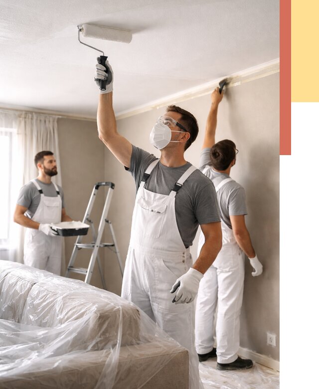 Покраска потолка водоэмельсионной краской в Гуково от 2259 руб/м² — услуги под ключ | ОТДЕЛОЧНИК-Гкв