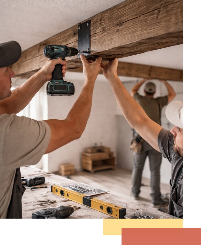 Монтаж декоративных потолочных балок в Гуково