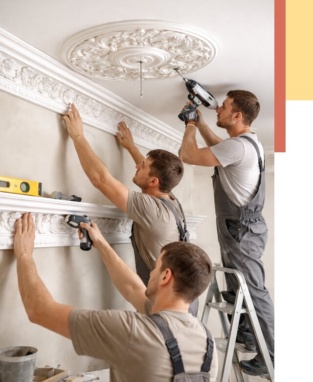 Монтаж лепнины на потолок в Гуково от 3285 руб. быстро и недорого | ОТДЕЛОЧНИК-Гкв